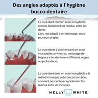 Cure-dents en acier inoxydable de qualité supérieure est léger, résistant à la rouille et facile à nettoyer Enlever efficacement les résidus alimentaires bonne hygiène buccale haleine fraiche Vitorinox Elmex GUM  