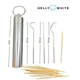 Helly White Comment utiliser les Cure-dents en inox et bois de poche durable outil ouverture carte SIM telephone smartphone hygiène bucco-dentaire éviter les caries Vitorinox Elmex GUM  